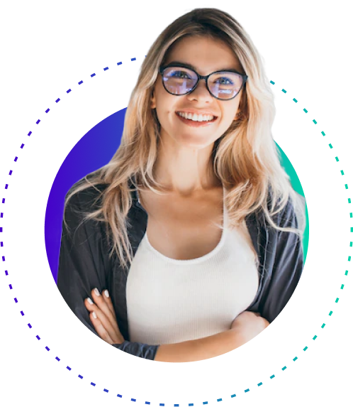 Smiling woman with glasses